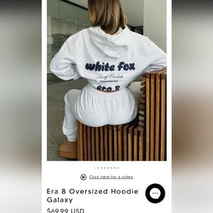 White fox The Era 8 Oversized Hoodie Galaxy Grey NWOT Original Price $70